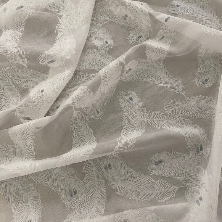 Feather Devoré Burnout Chiffon - White
