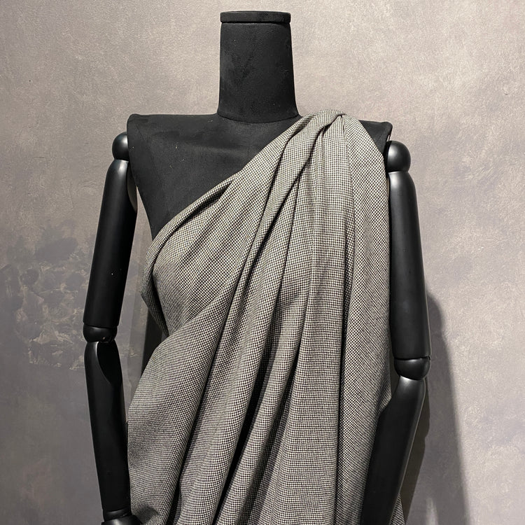 Australian Merino Brushed Wool Flannel - Puppytooth - Black / White