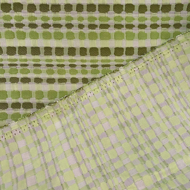 Polkadot Madras - Pale Green/Olive Drab/White