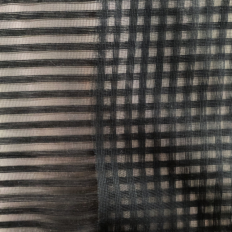 Striped Open-Weave Mesh - Black