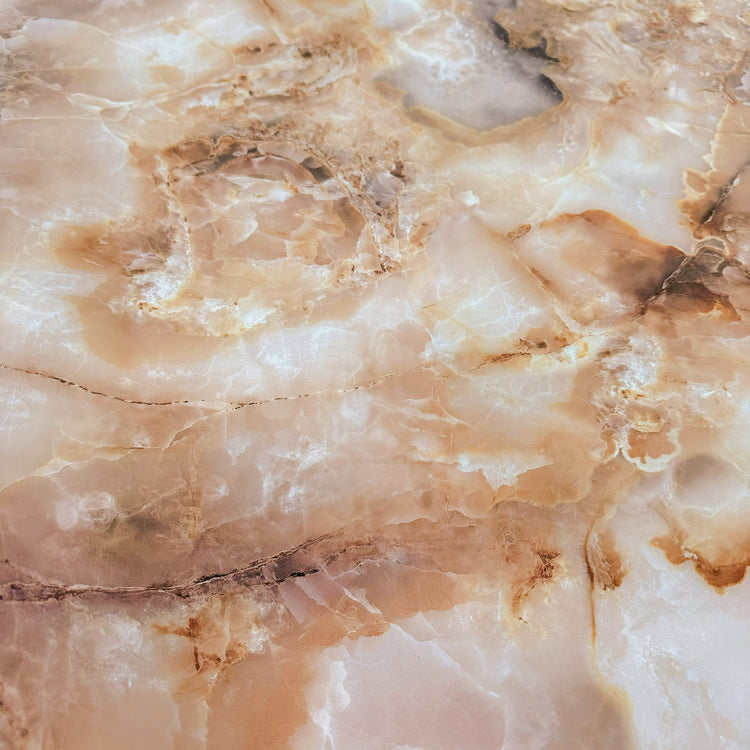 PVC - Crystalline Marble Print - Rose Brown/Chocolate