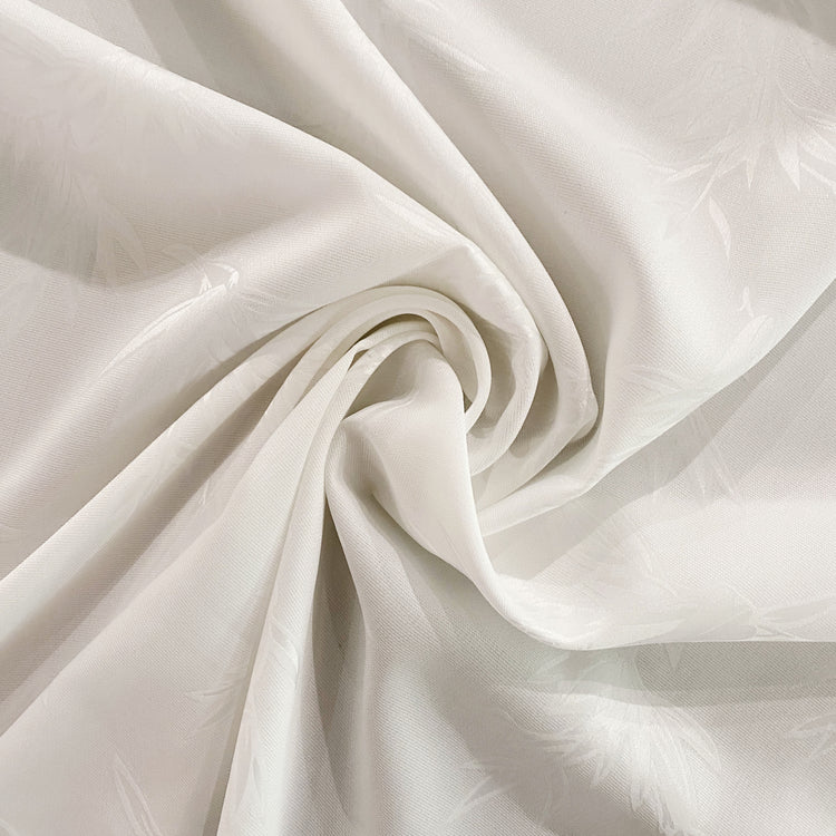 Bamboo Leaf Damask - Duck Weave - White