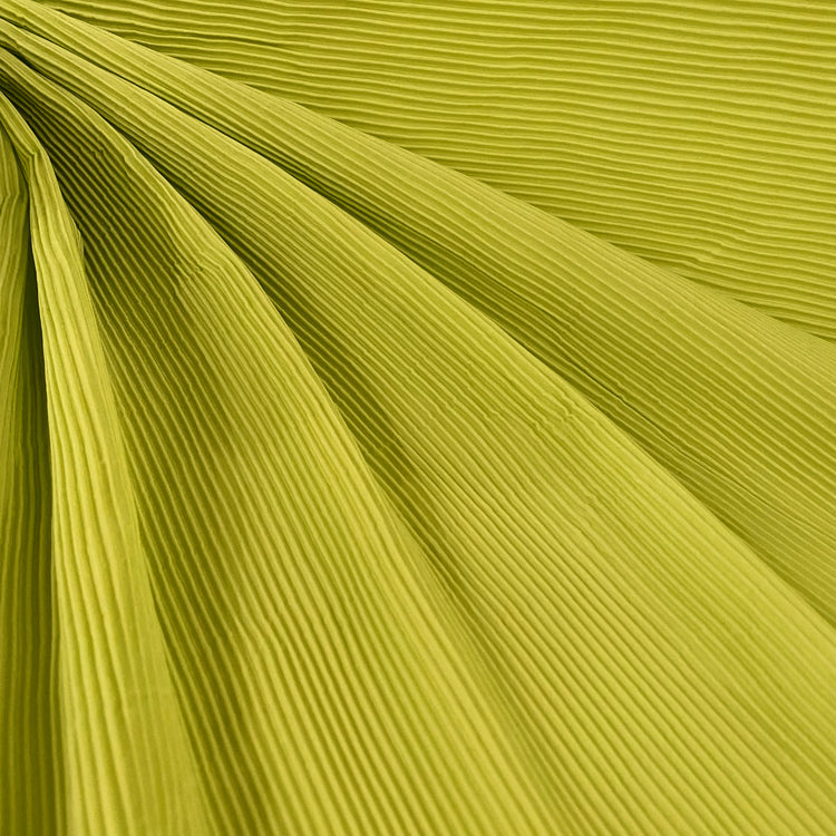 Accordion-Pleated Taffeta - Yellow Green