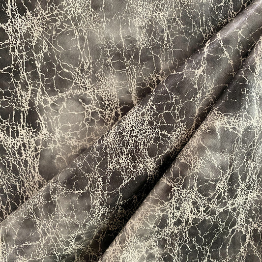 Crackle PU Suede Jersey - Dark Grey / Beige