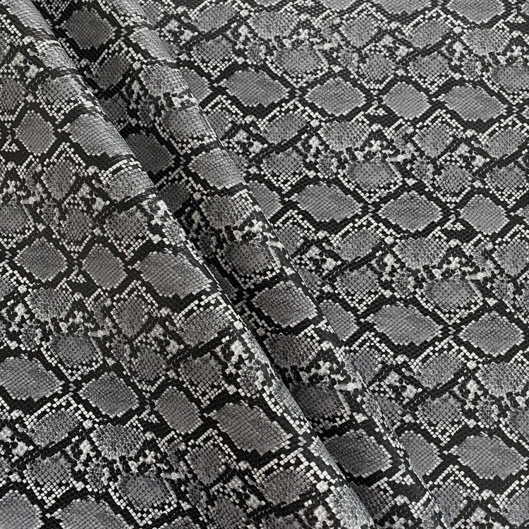 Snake Skin Faux Leather - Black / Grey / White