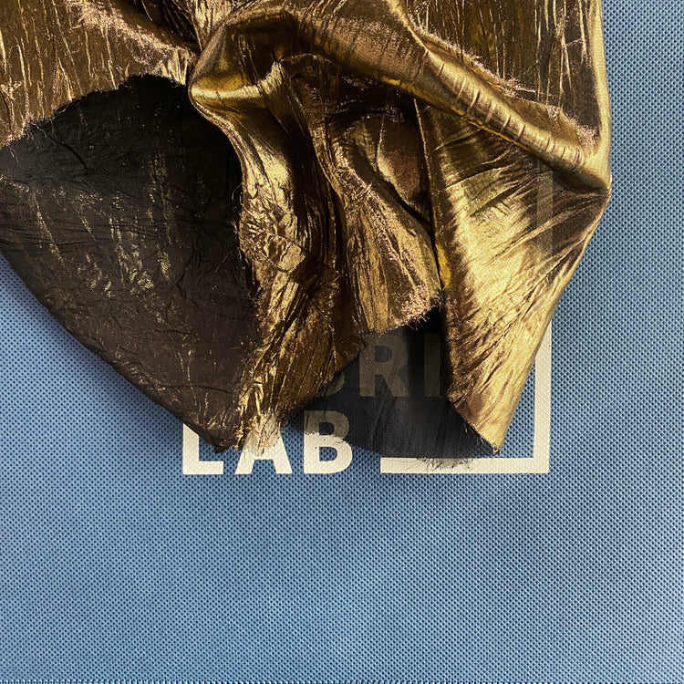 Creased Metallic Coated Chiffon - Gold