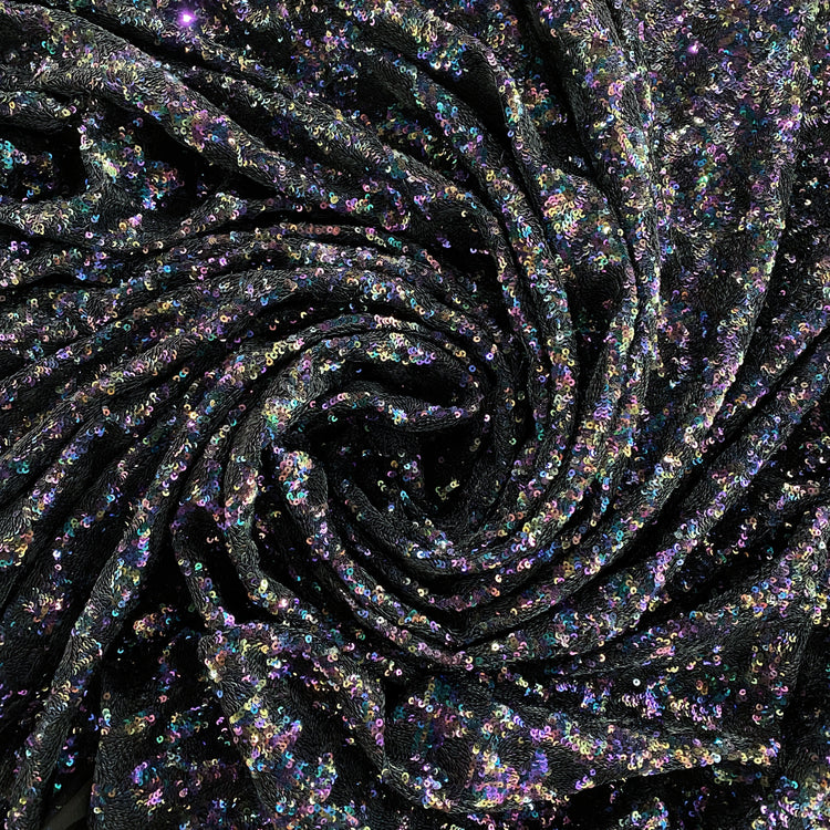 Quarter Square Triangle Micro Sequin - Iridescent / Black