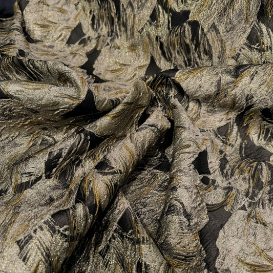 Abstract Flora Brocade - Gold/Black