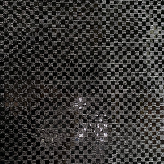 Patent Checkerboard Faux Leather - Black