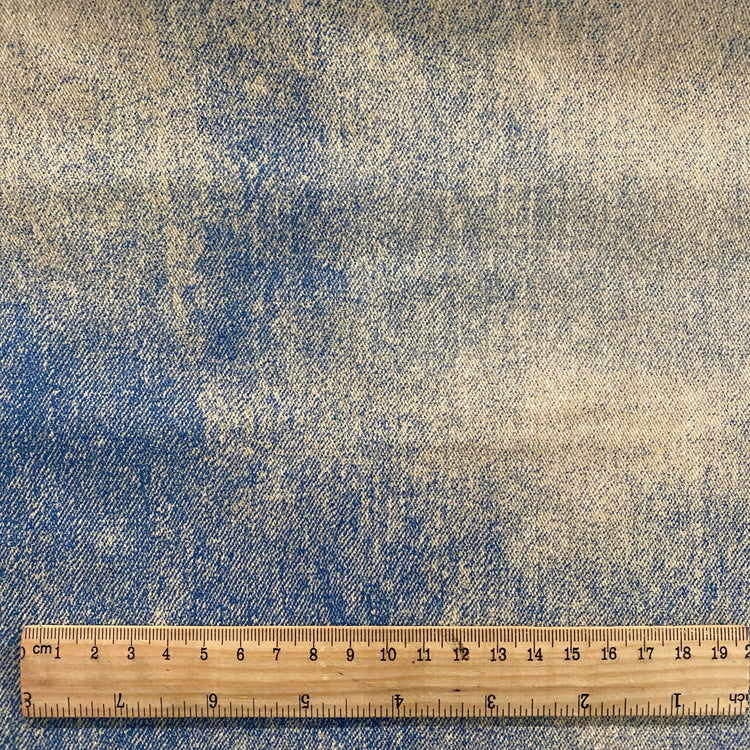 Vintage Fade Print Denim - Blue / Light Yellow
