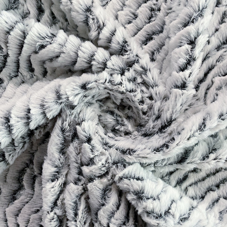 Ripple Striped Faux Fur - White/Black
