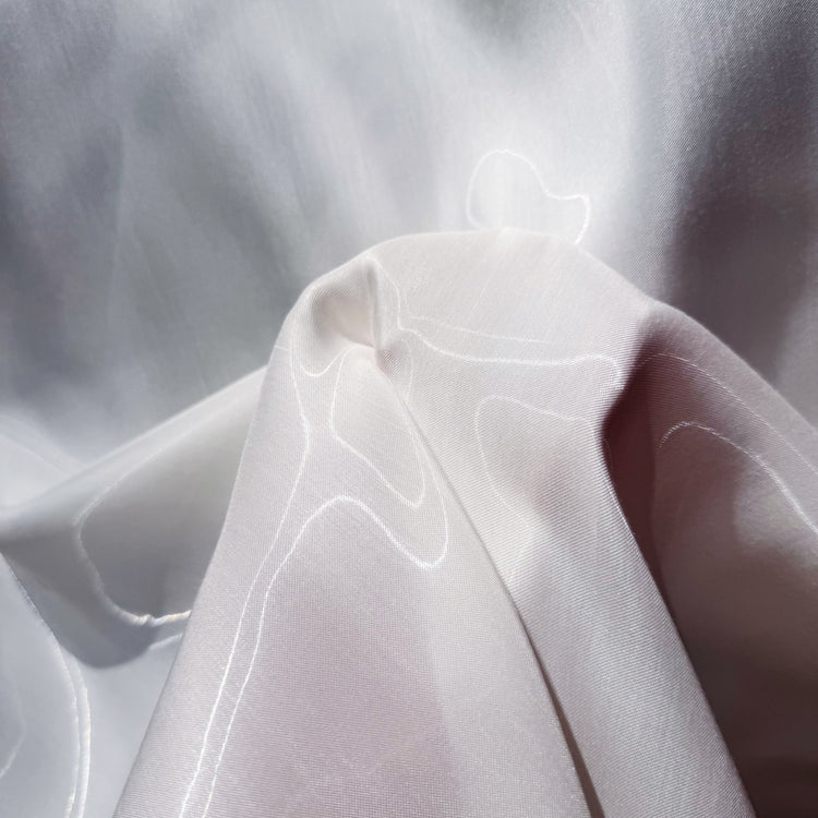 Fabric Lab Exclusive - Satin Backed Liquid Shimmer - White