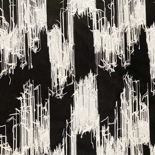 Abstract Large Brush Stroke - Yarn Insert - Black/White