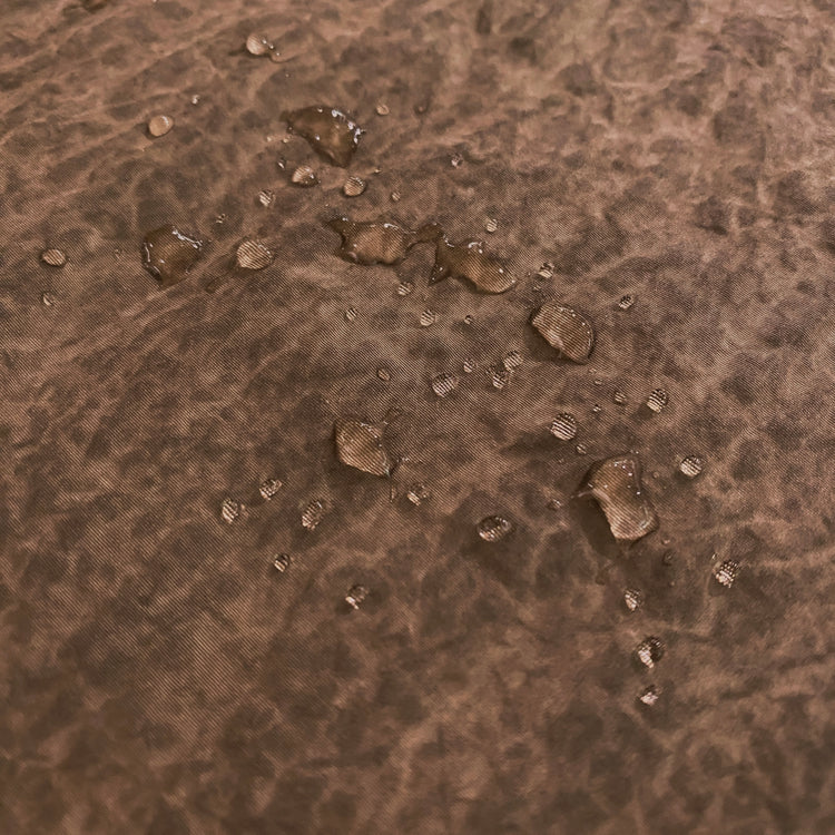 Boiled Shibori Showerproof Nylon - Tan / Sienna