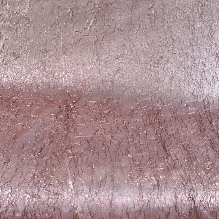 Metallic Creased Satin - Antique Pink Warp, Mushroom Weft