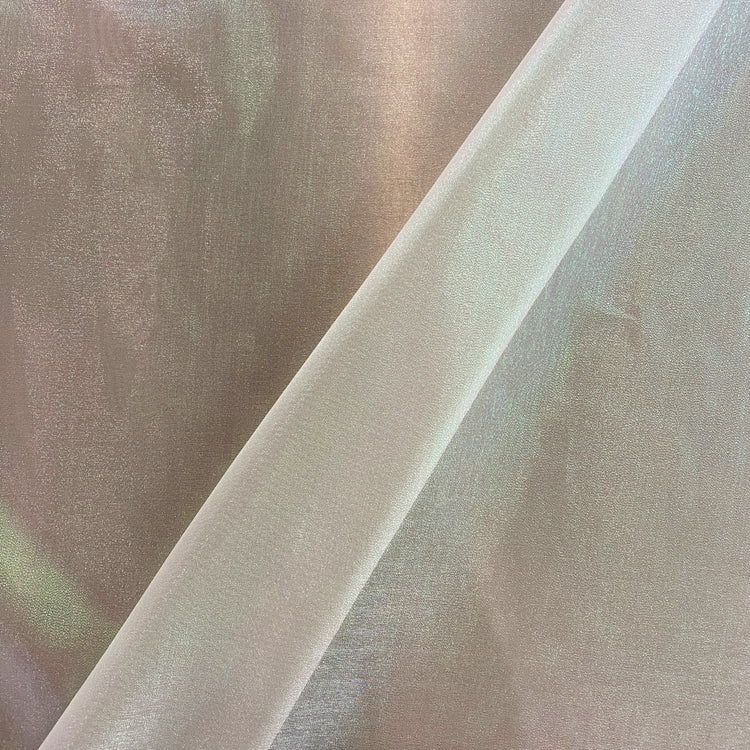 Metallic Holographic Organza - White