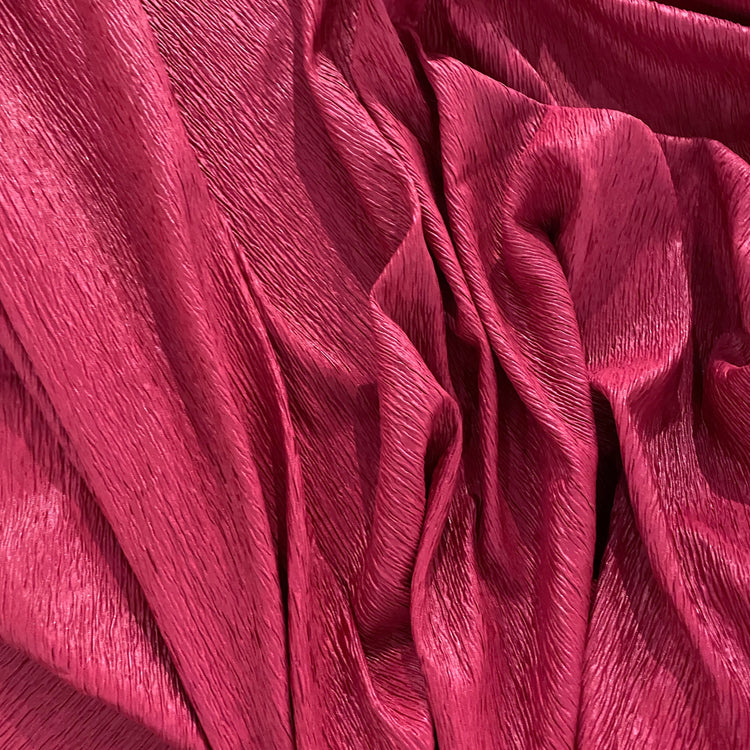 Smocked Bark Double Knit - Rose Red