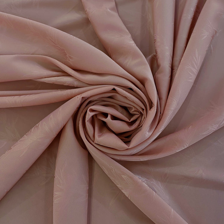 Bamboo Flora Damask - Silk Embroidered - Pastel Peach