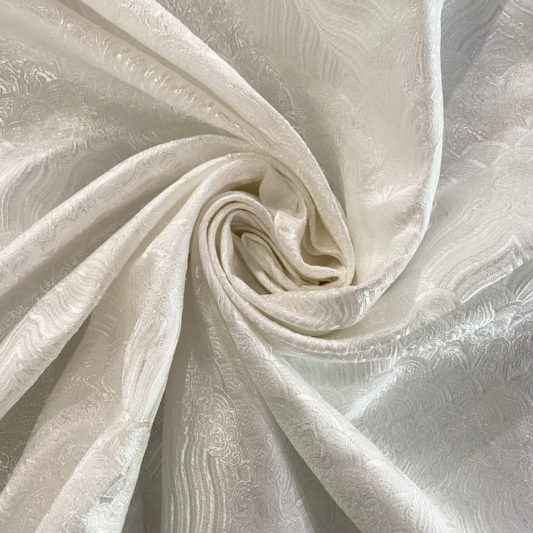 Seigaiha Satin Jacquard - White