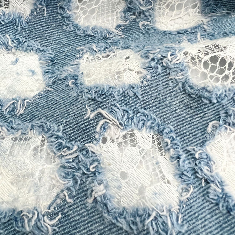 Lace Window Denim - Light Sky Blue