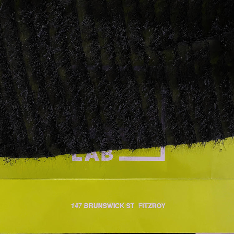 Appliqué Fringe Stripe Chiffon - Black