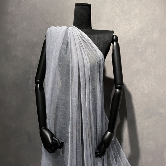 Wrinkle Textured Tulle - Light Slate Grey