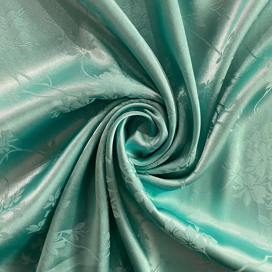 Satin Orchid Damask - Aquamarine