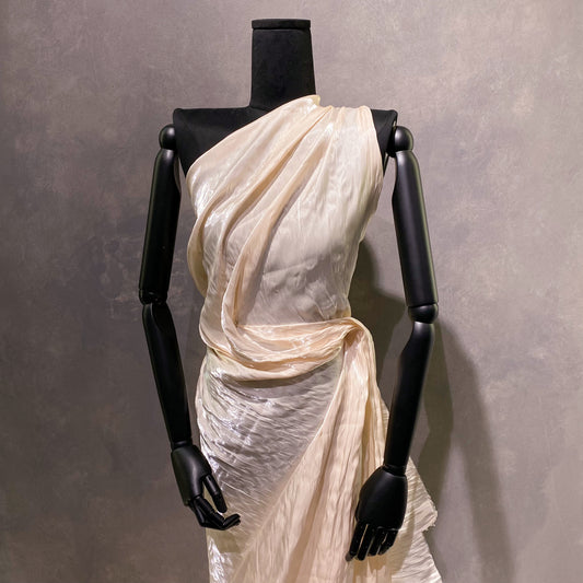 Plisse Shimmer Satin - Bisque