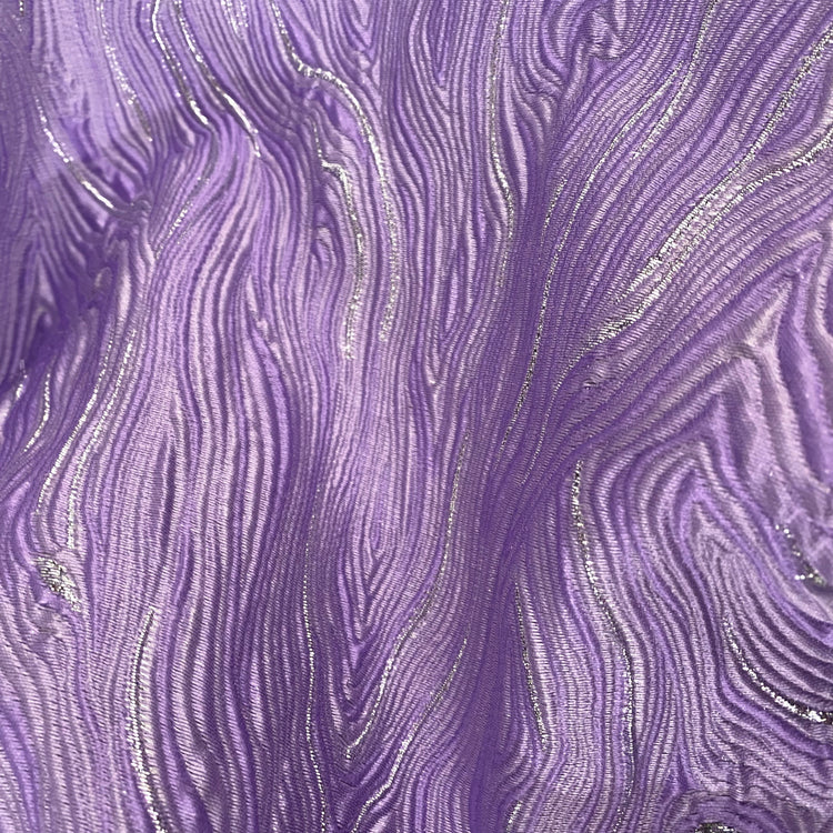 Contour Wave Brocade - Lavender/Silver Metallic