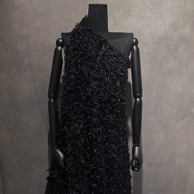 Faux Ostrich Feather Fur- Black