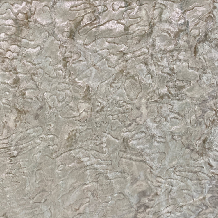 Textured Acetate Plush Velvet - Ivory Blush