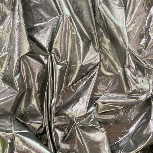 Metallic Foil Tissue Organza - Silver / Black