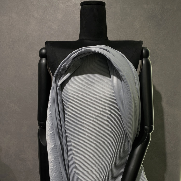 Accordion-Pleated Taffeta - Light Grey
