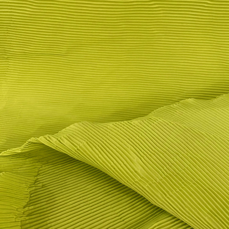 Accordion-Pleated Taffeta - Yellow Green