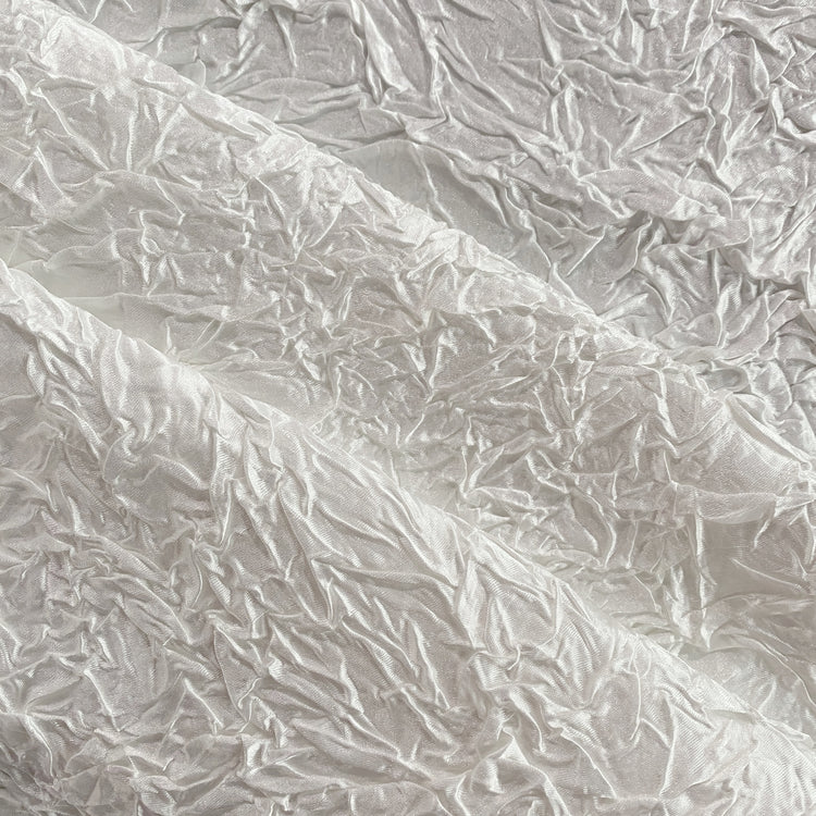 Satin Plisse - Bonded - White