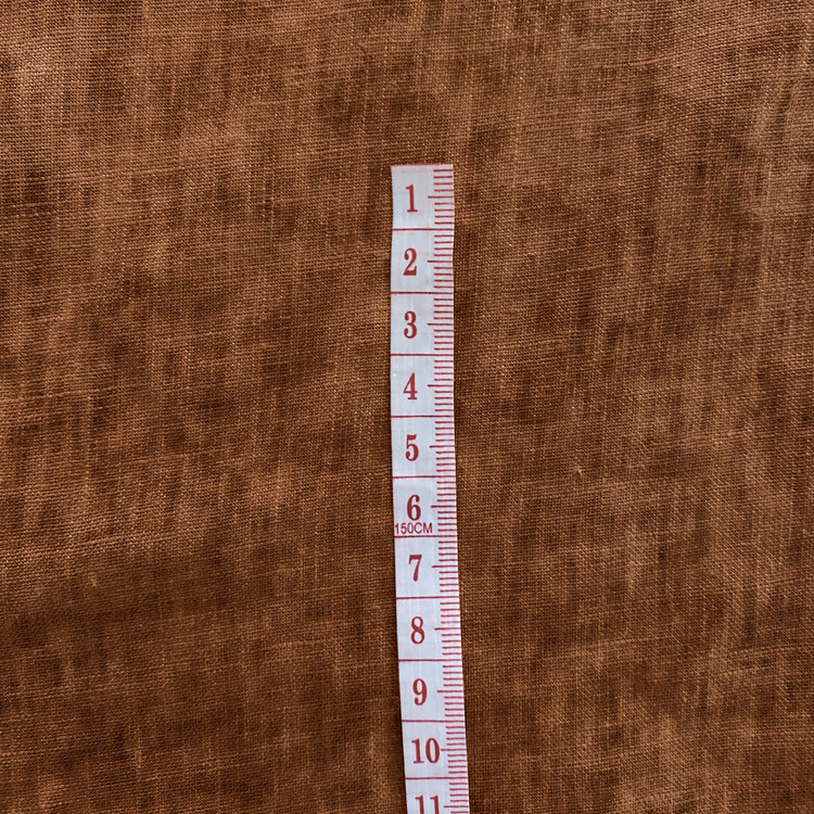 Mottled Dye Linen Cotton Blend - Chocolate / Sienna