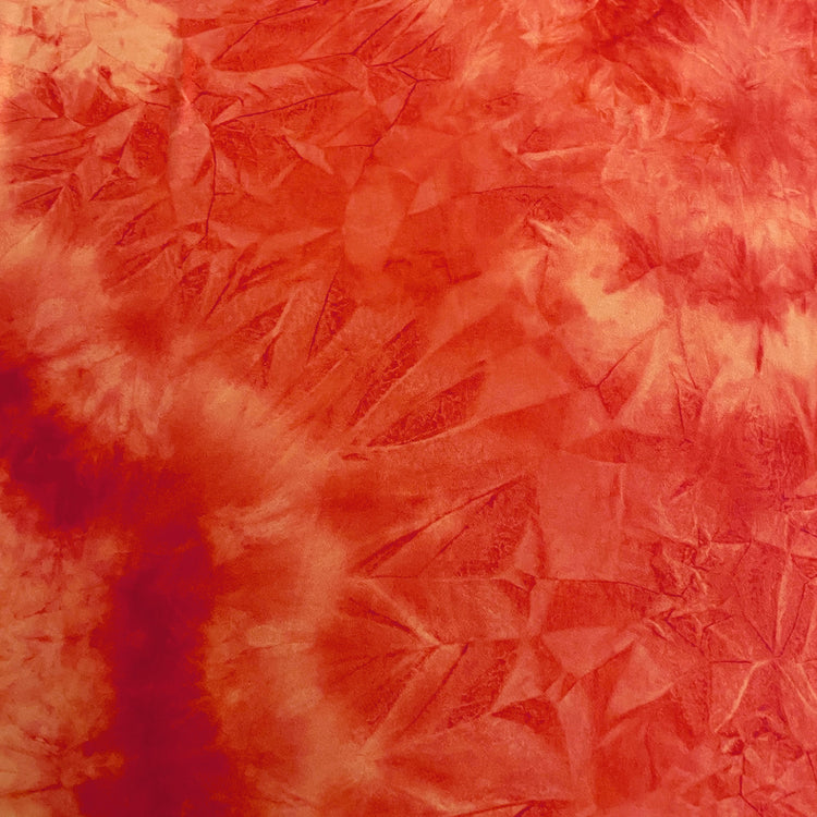 Abstract Shibori Satin Back Crepe - Red / Pale Goldenrod