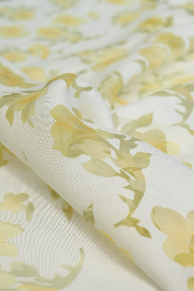 Chiffon Pansy Window Cotton/Nylon Twill - Gold/Pale Goldenrod