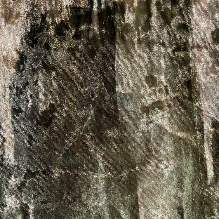 Brush Stroke Camo Stretch Velvet - Dark Olive Green / Papaya Whip