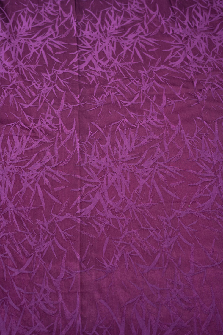 Bamboo Leaves Silk/Cotton Damask - Purple