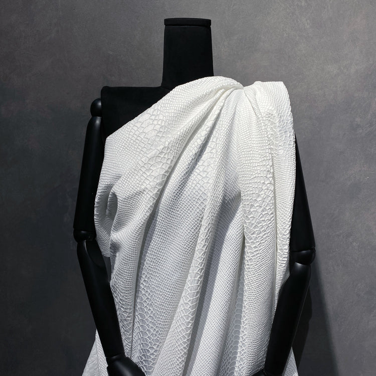 Reptile Raised Dobby Jacquard - White