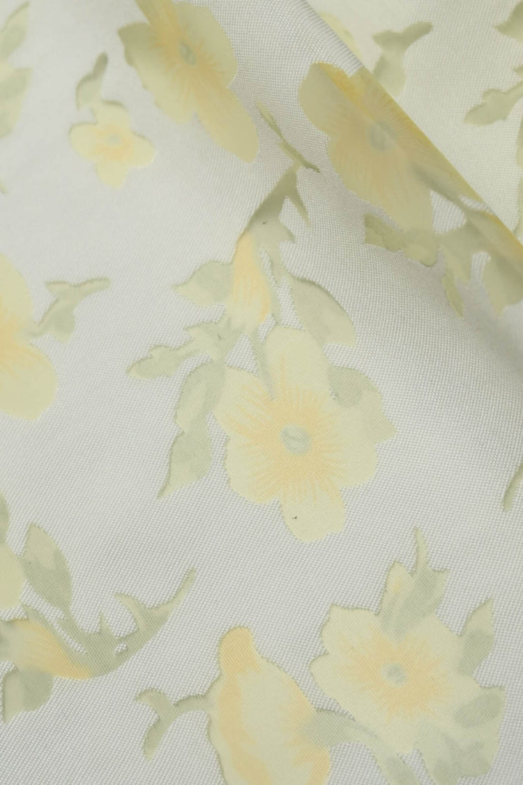 Chiffon Pansy Window Cotton/Nylon Twill - Gold/Pale Goldenrod