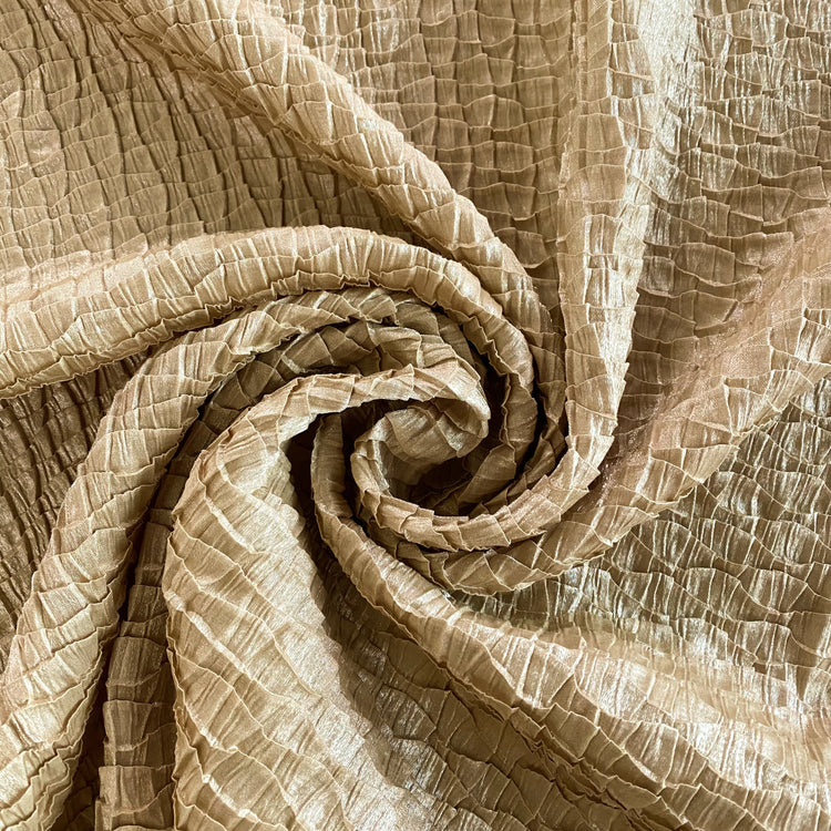 Scale Pleat Satin - Sandy Gold