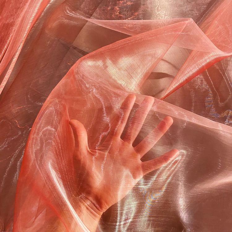 Liquid Steel Organza - Salmon