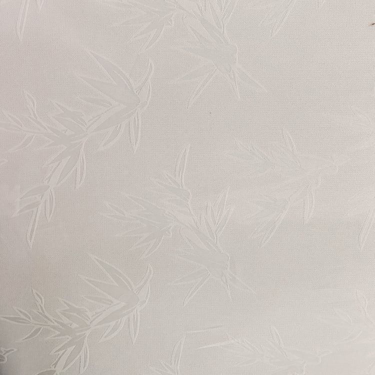 Bamboo Leaf Damask - Duck Weave - White