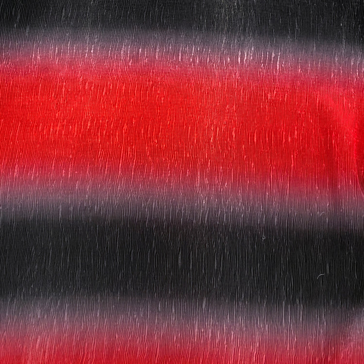 Gradient Plisse Organza - Red / Black