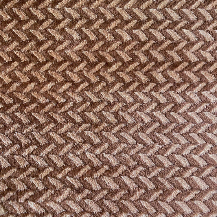 Chevron Faux Fur - Tan/Chocolate