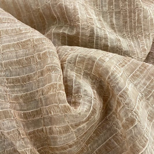 Wavy Double Weave Stripe - Sandy Brown