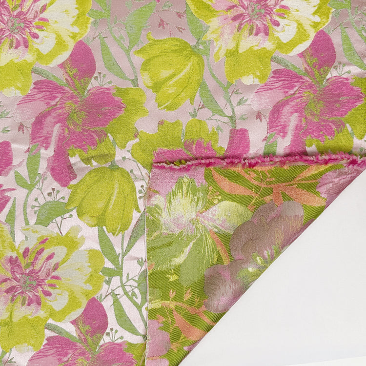 Day Lily & Peony Jacquard - Pink/Pale Green