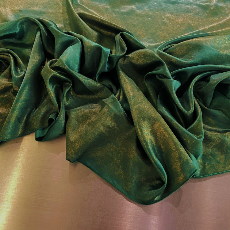 Crushed/Stone Washed Satin - Emerald